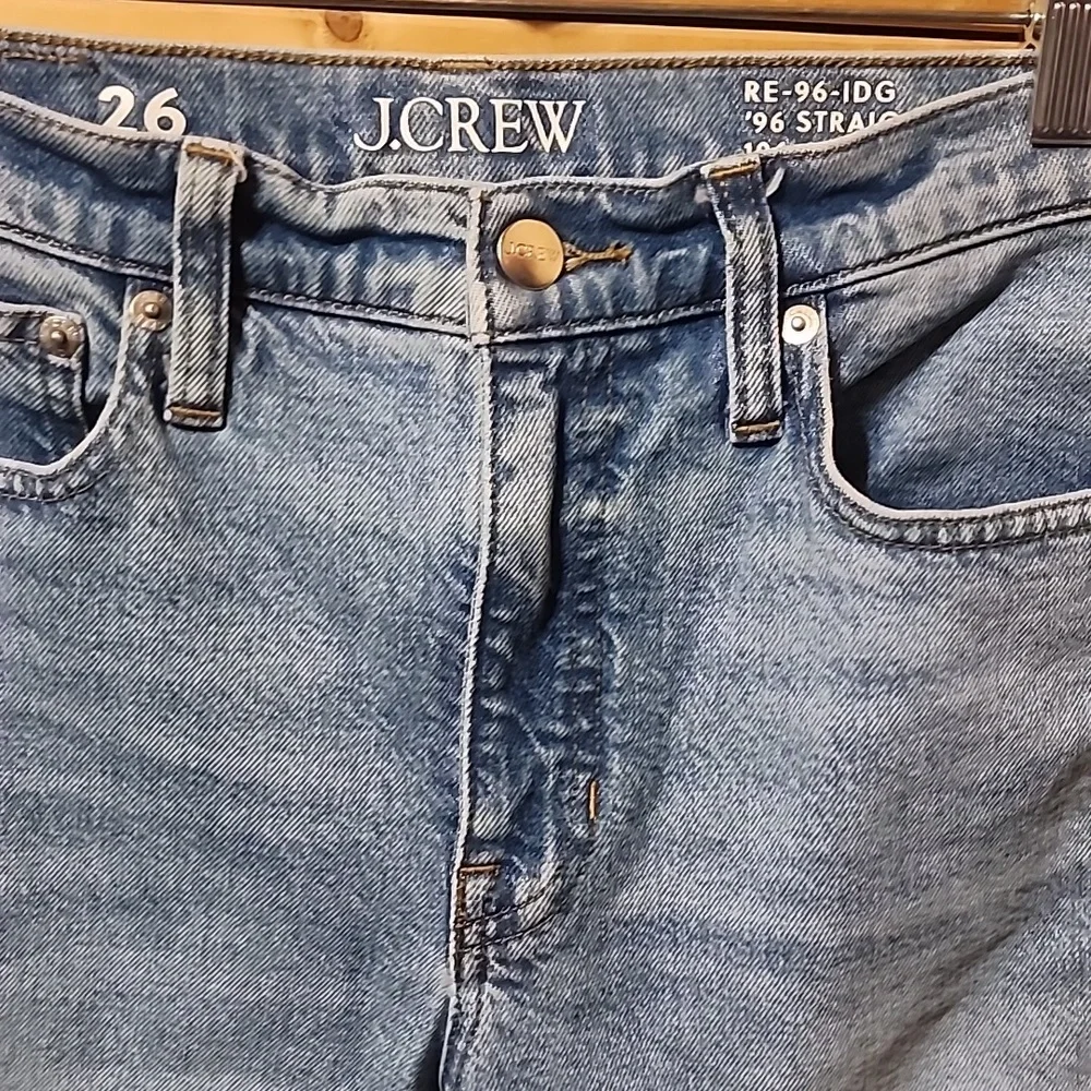 Womens J.Crew Jeans Size 26 RE-96-IDG Inseam 28in Straight Leg Cotton